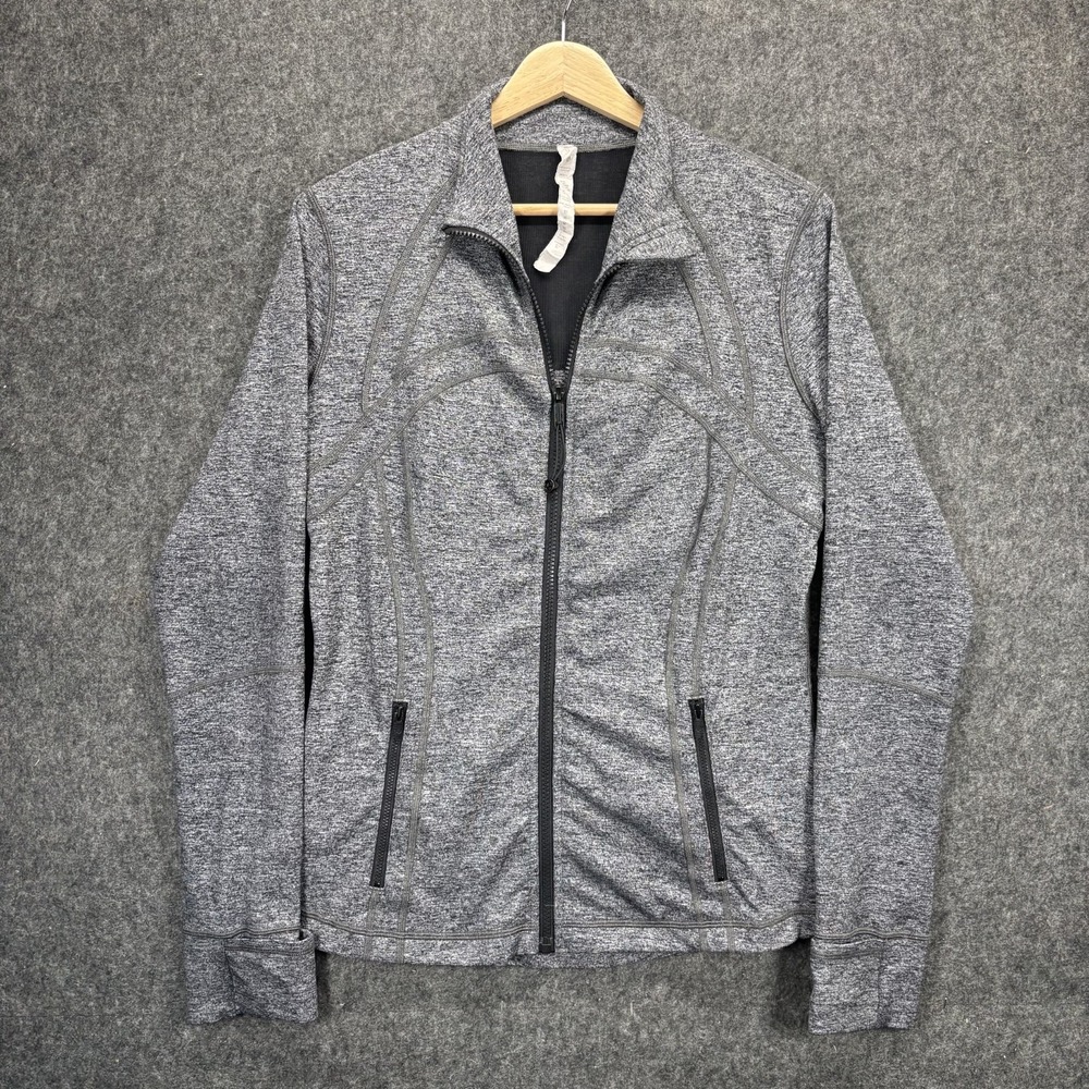 Lululemon Define Jacket Womens 12 Gray Full Zip Athleisure Stretch Yoga LW4AWCS